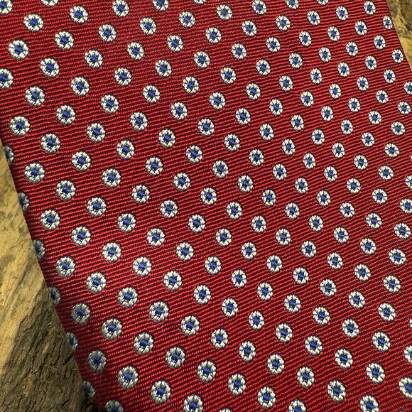 Ralph Lauren Silk Necktie Red White Polka Dot Men's Designer Tie - Picture 4 of 5